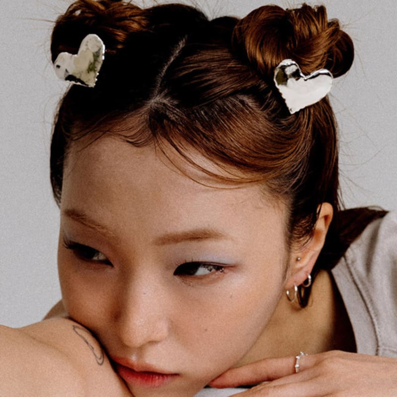 SCALETTO UR014 Heart / Star Textured Hairpin Set