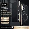 Оригинальный кожаный магнитный чехол для телефона Samsung Galaxy Z Fold 8 ZFold 7 6 5 W26 W24 Smart Window Защитный кронштейн для шарнира Защитная оболочка