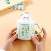 Family Suit Rabbit Ceramic Cup High Value Straw Cup with Lid Cute Cup Souvenir Gift Cup