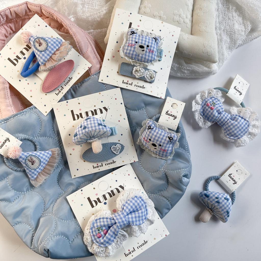 Мультяшные милые заколки для волос с кроликами, тканевые кружевные детские BB-заколки, заколки для волос для маленьких девочек, детские аксессуары для волос, головные уборы, зажимы для волос