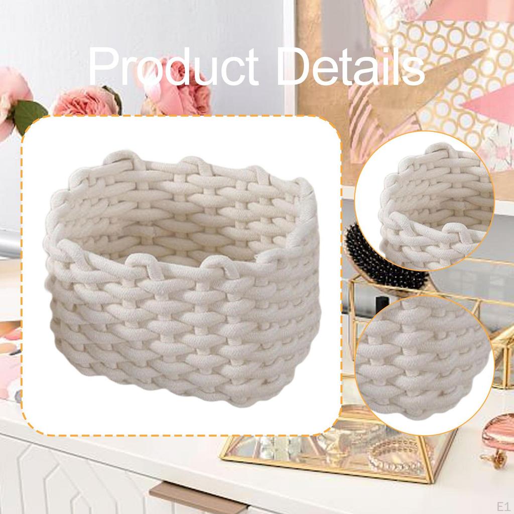 Macrame Woven Decorative Basket Minimalist Heavy Duty Storage for Nursery Closet Decor