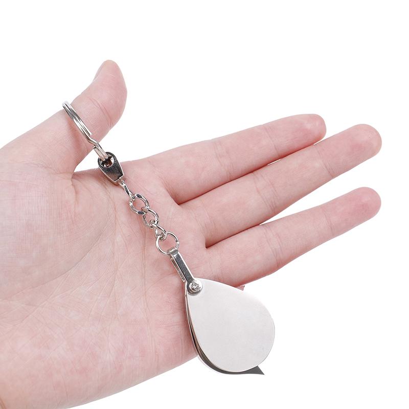 Полностью металлическая 30-миллиметровая складная карманная лупа с брелоком