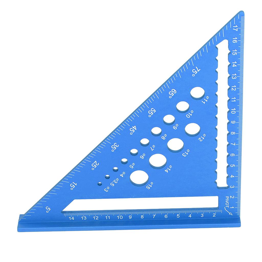 7-дюймовая треугольная линейка, метрическая стропильная линейка, угольник с отверстием 90 градусов, транспортир из алюминиевого сплава