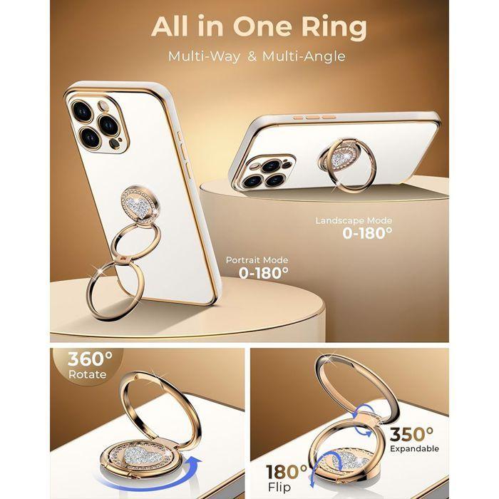 Защитный чехол - BOOLING - для iPhone 17 - Мягкий силиконовый противоударный с кольцом и шнурком - Белый