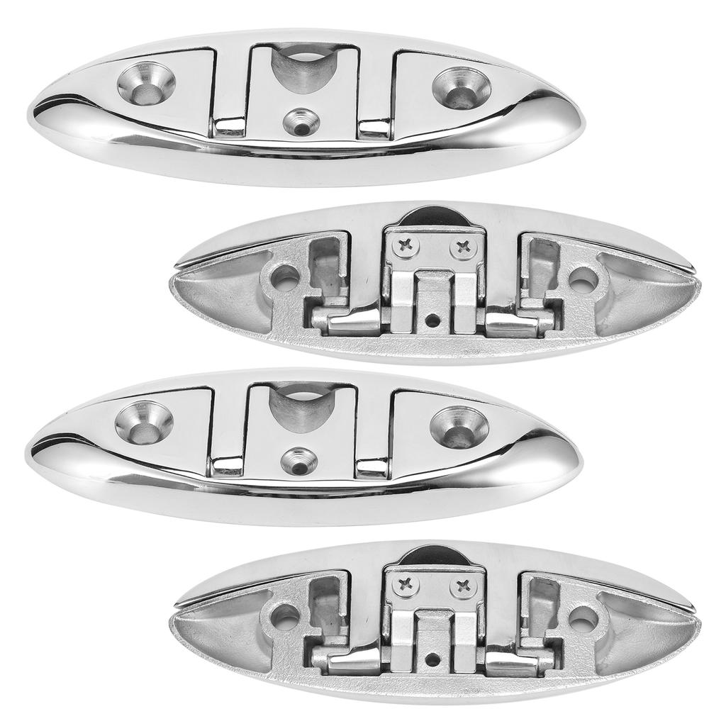 4Pcs Boat Cleat Stainless Steel Foldable Flip Up Marine Handware 6x2.1in
