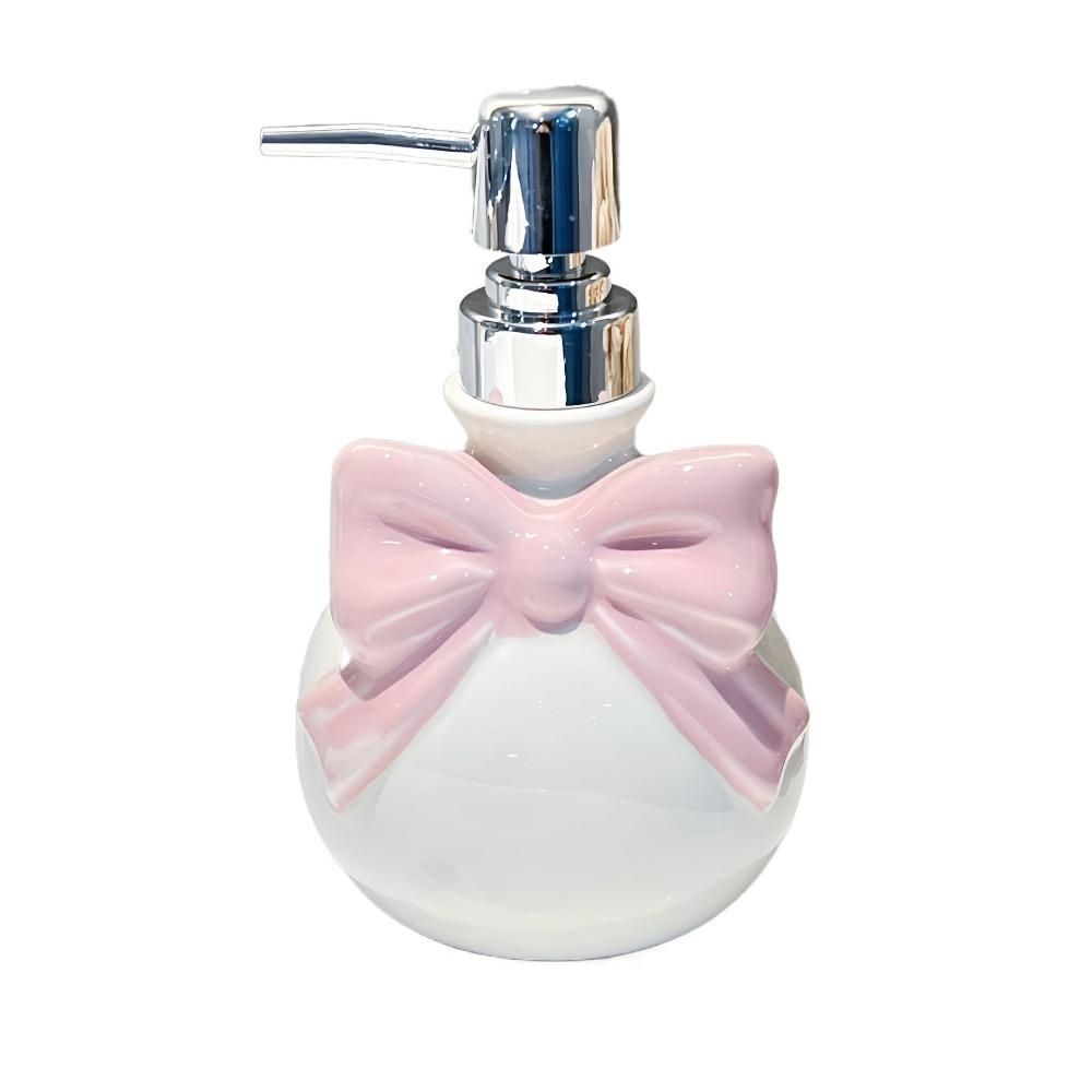 350ml Bow Lotion Bottle Ceramic Shower Gel Separate Bottles Practical Bow Soap Dispenser  Bathroom