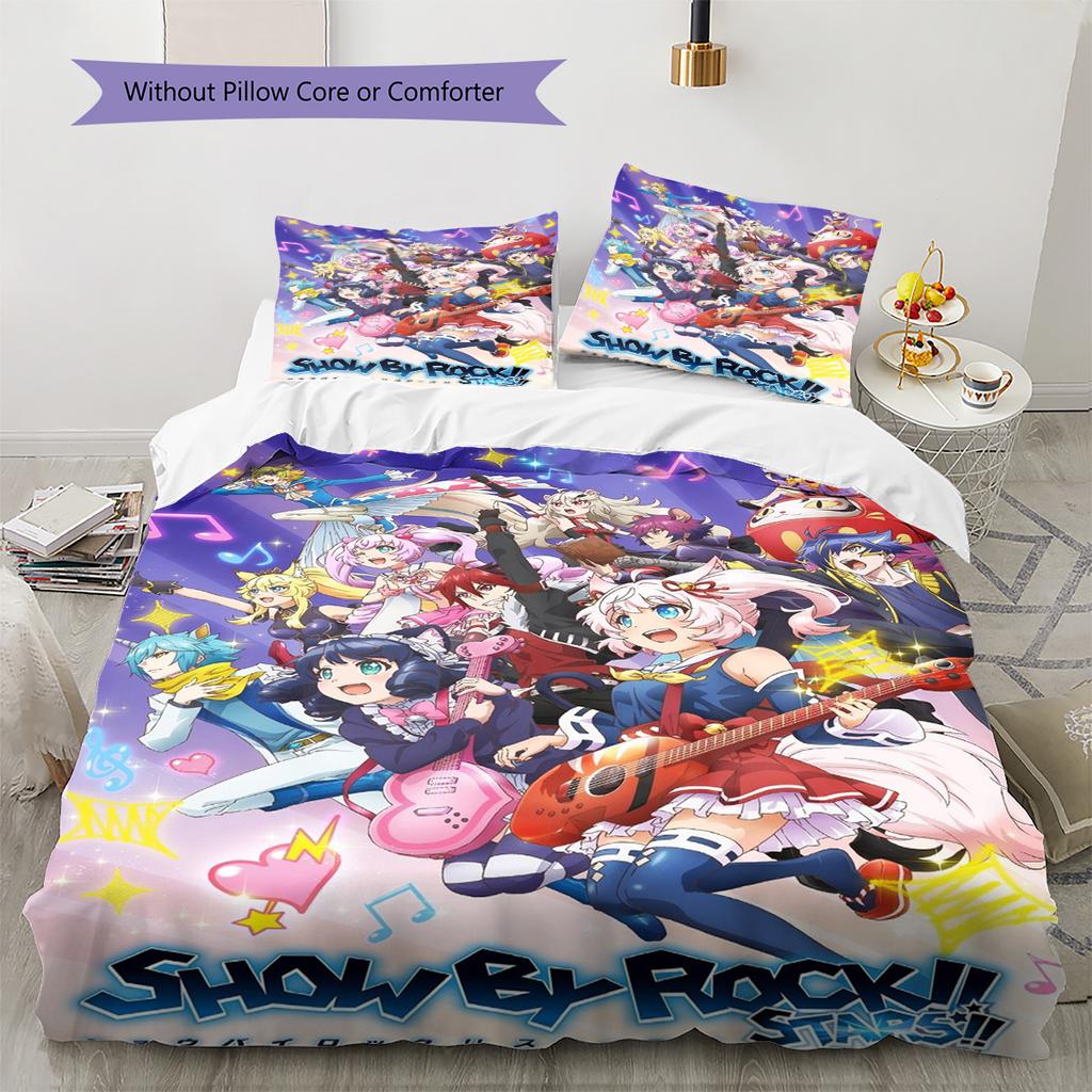 Show by Rock Pattern Bedding Set Quilt Cover Pillowcase Home Decor Gift (1 * duvet cover + 2 * pillowcase, without core)