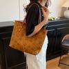 Large Capacity Women Handbag PU Commuter Tote Bag Print Underarm Bag
