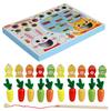 Montessori Multifunctional Fishing Toy for Children Radish Pulling & Feeding Game Combination Preschool Educational Toy for Kids