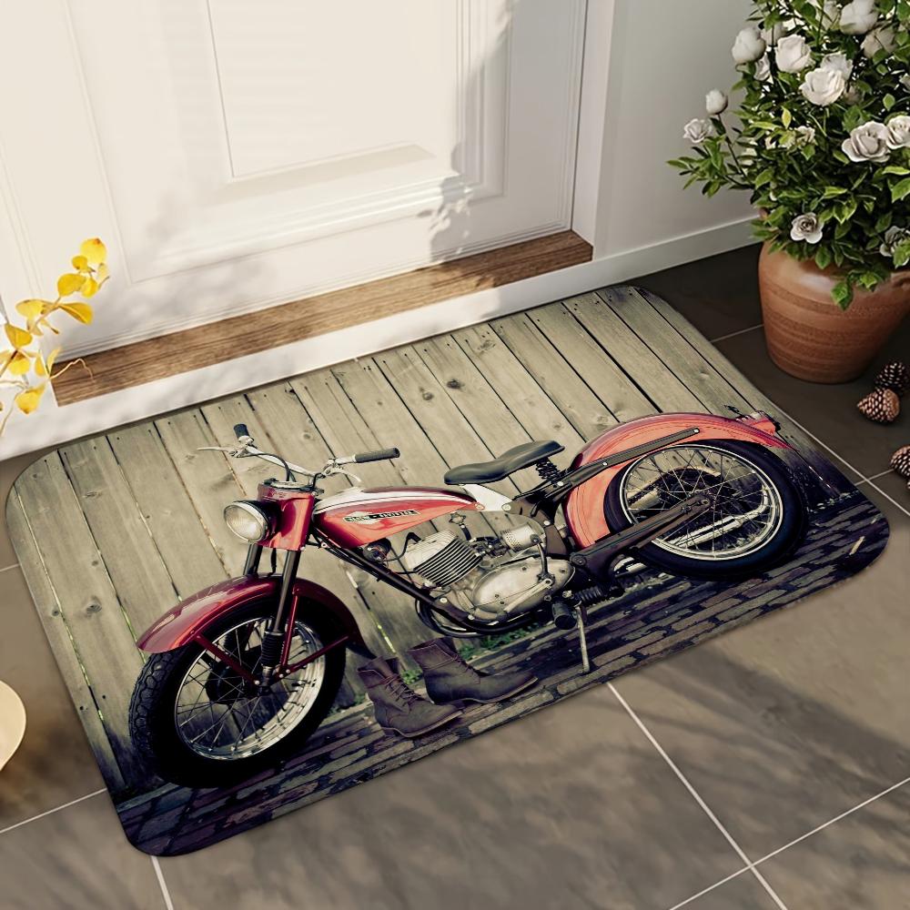 1 шт. Винтажный Мото Коврик для ванной Абсорбирующий коврик Противоскользящий коврик Принадлежности для домашнего декора Ковры Домашний Кухонный коврик для пола