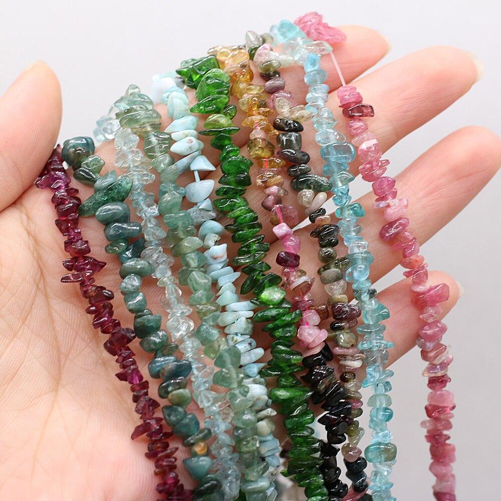 Бусины из натурального камня, гравийные бусины, турмалин/гранат/аквамарин, бусины для изготовления ювелирных изделий, ожерелье, браслет, аксессуары