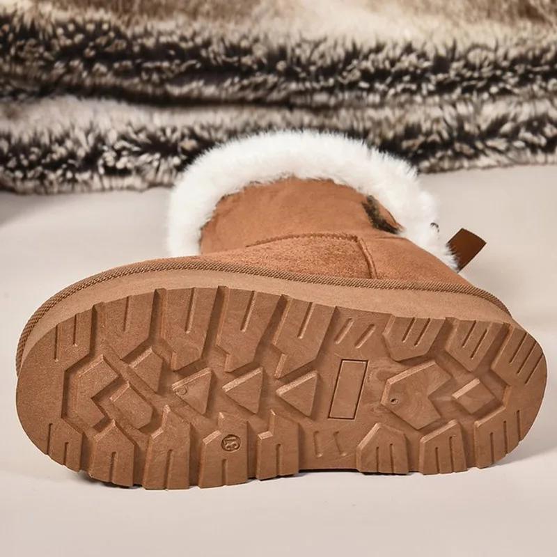 Fashion Women Boston Boots Snow Boots Winter 2024 New Platform Boots Cashmere Warm Thick Soles Cotton Shoes for Women Zapatos De Mujer