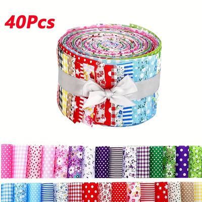 40 шт., рулон хлопчатобумажной ткани, полоски ткани, рулон ткани для квилтинга, предварительно вырезанный рулон для лоскутной ткани в стиле пэчворк