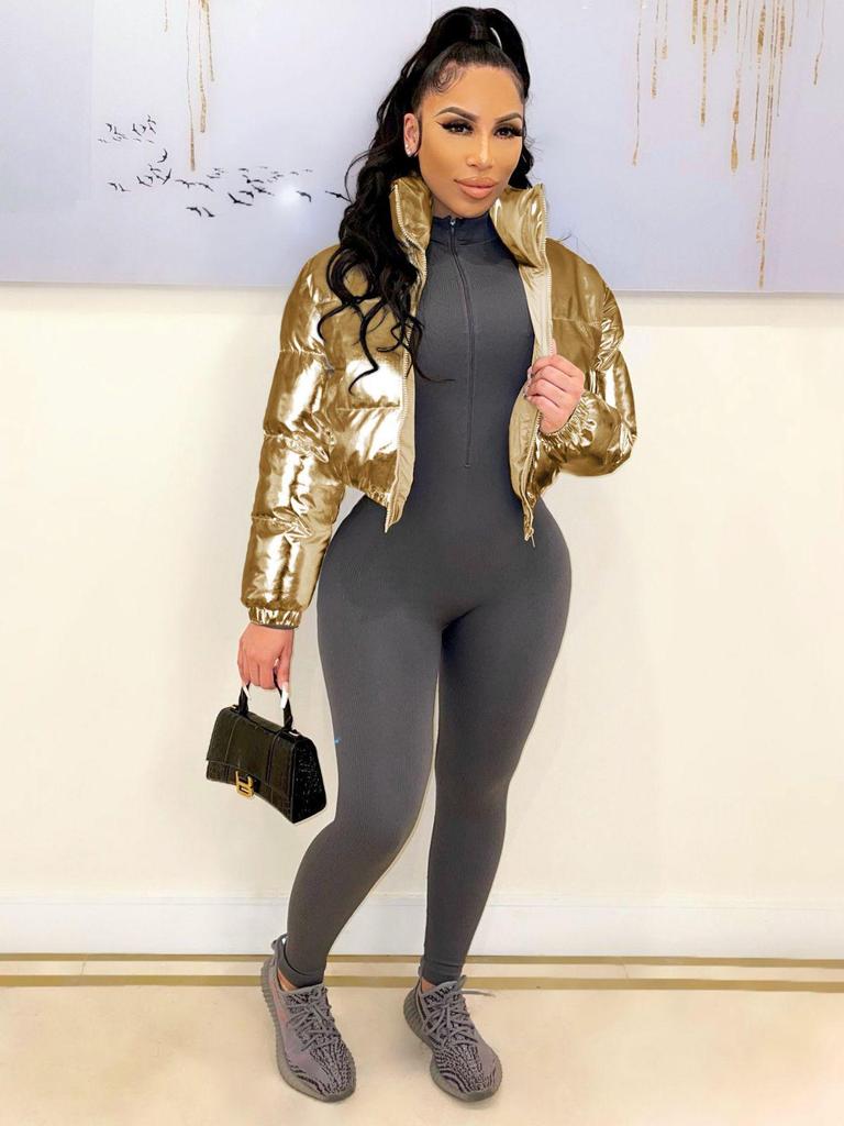 Модная женская повседневная короткая куртка с хлопковой подкладкой в европейском и американском стиле - Мода осень/зима