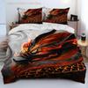 Dragon Cartoon Comforter Bedding Set,Duvet Cover Bed Set Quilt Cover Pillowcase,King Queen Size Bedding Set for Adult Boys Gift
