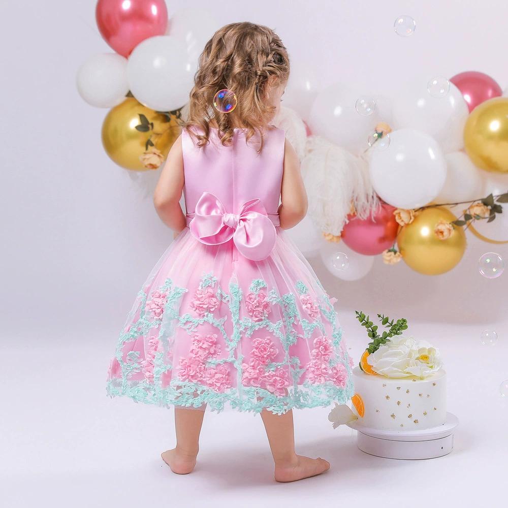 Новое детское платье с цветочным узором для девочек, летние платья-пачки для дня рождения, Vestido Infantil, костюм для детей, платья для девочек, одежда
