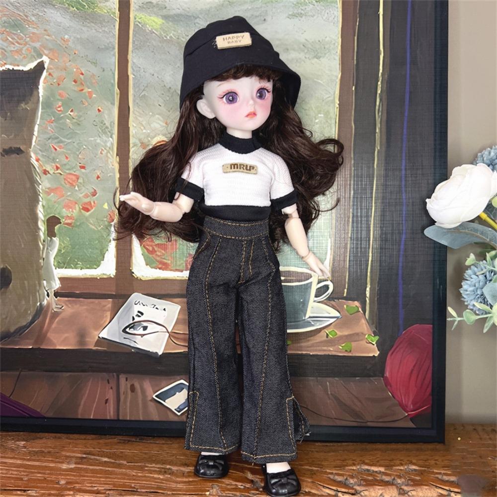 1 Set Attractive Eyes Dress Up BJD Dolls Long Hair Makeup Ball Joint Doll Babies