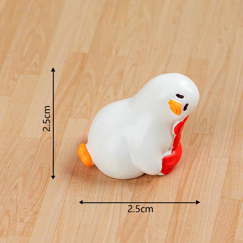 Мультяшная новинка, фигурка утки, милая статуэтка утки, кавайное мини-украшение в виде животного, креативное украшение для дома своими руками, аксессуары, подарки