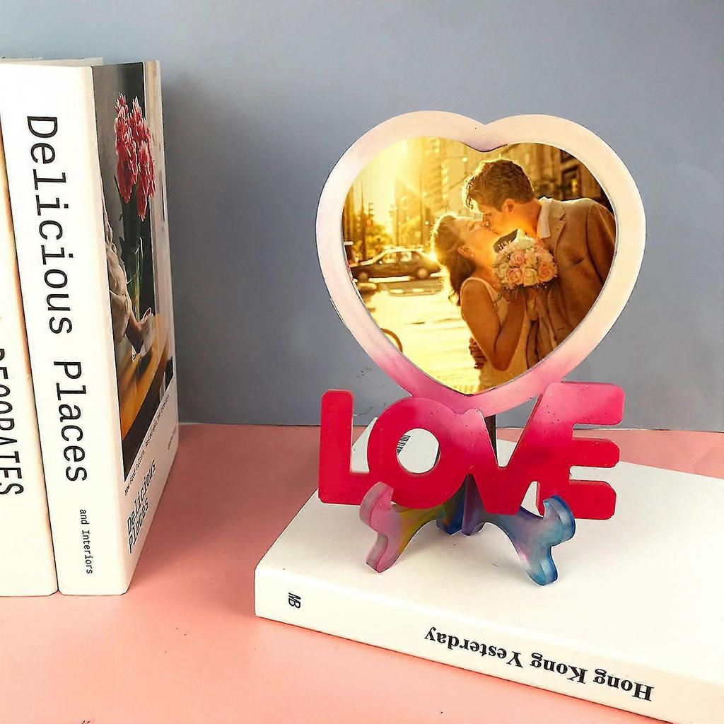 Love Photo Frame Mold Silicone Bracket Mold Display Stand Resin Casting Mold