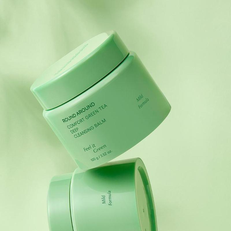 ROUND A'ROUND Комфортный бальзам для глубокого очищения с зеленым чаем 100г