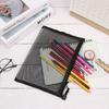 Handbags Cosmetic Stationery Zipper Pencil Case Mesh Pen Bag Transparent Grid Cosmetic Storage