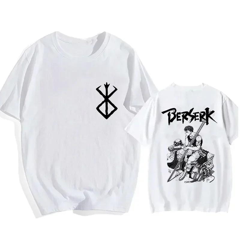 Футболка больших размеров с японским аниме Harajuku Berserk Guts Eyes Print Funny, графическая футболка, уличная футболка Manga, топ, футболки в стиле хип-хоп