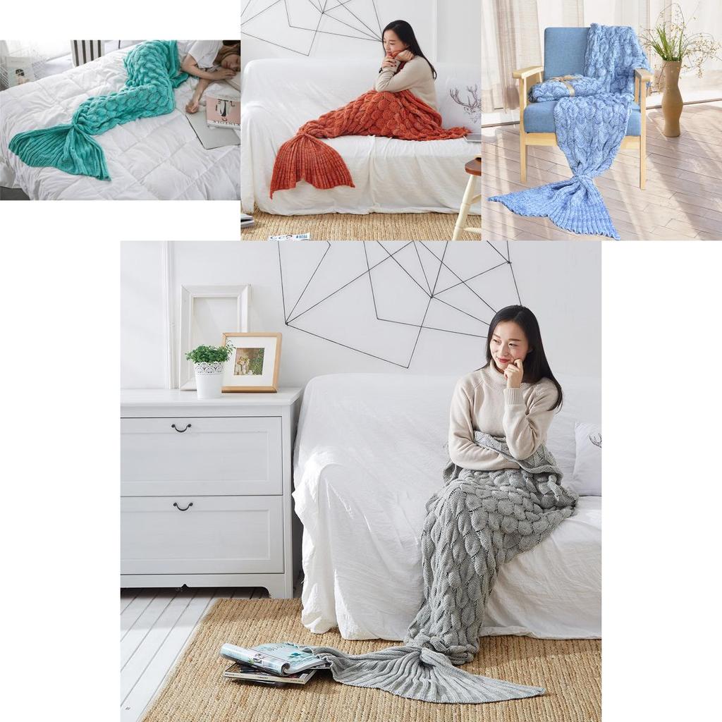 Mermaid Tail Blanket For Teens With Faux Cashmere Material Cozy Gift For Spring And Autumn Use