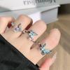 Ocean wind gradual change fish tail simple design pearl light luxury ring femininity personality butterfly fashion index finger ring