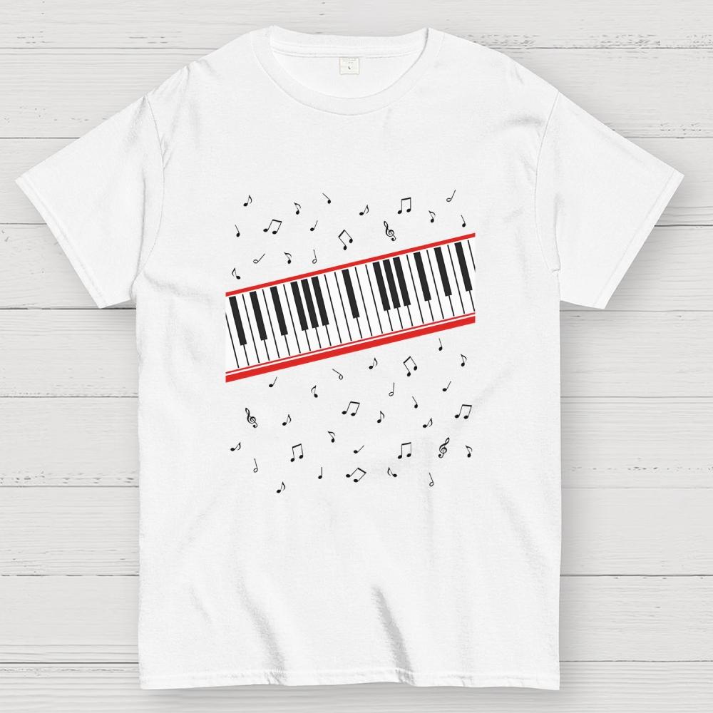 Beat It Piano Keys Cotton Casual Cool Loose T-Shirt