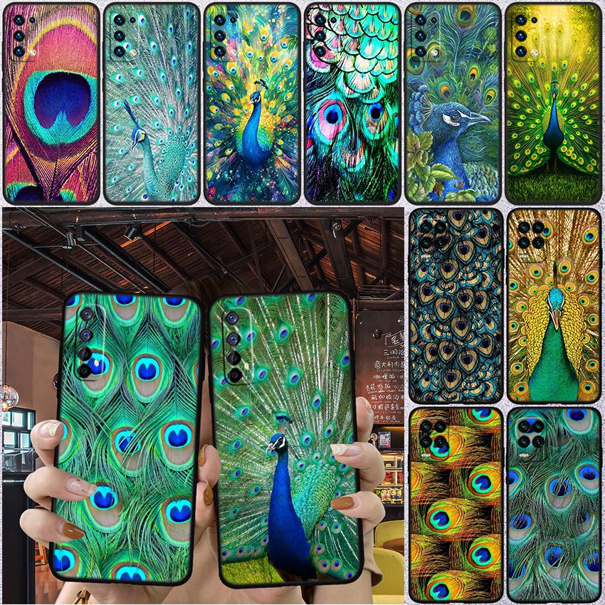 RP55 Peacock feather New High-End Shell Phone Case for Redmi Note 8 9 Pro Max 9S 9T 9C NFC 8T 8A 10A A4