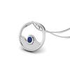 Blue Sapphire Ocean Wave Necklace- Sterling Silver