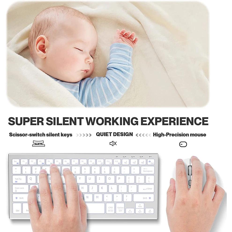 Bluetooth-клавиатура и мышь с подсветкой для iOS, iPad, iPhone, перезаряжаемая беспроводная клавиатура и мышь для нескольких устройств для iPad Pro