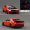 1/32 Игрушечная машина Dodge Challenger SRT Hellcat для детей, Суперспортивная модель, Металлическая машинка, Миниатюра, Звук и Свет, Коллекция, Подарок