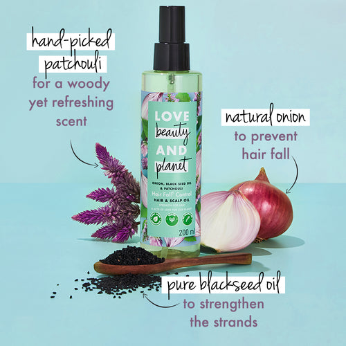 Love Beauty And Planet Onion, Black Seed Oil & Patchouli Hairfall Control Hair Oil - 200ml