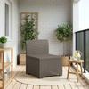 1 Seater Garden Sofa Rattan Look PP Light Gray