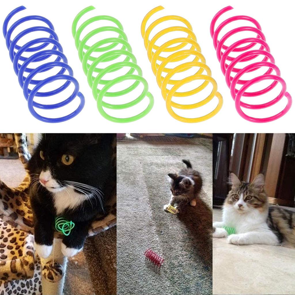16pcs Cat Coil Toy Lasting Plastic Spiral Spring Cat Toy Interactive Cat Toy Creative Cat Activity Toy Cat Bouncing And Train Fun Gift