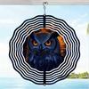 Night King Owl Wind Chime with Mandala Design Metal Outdoor Decor Soothing Sound Hanging Ornament for Garden Patio Indoor All Season Gift