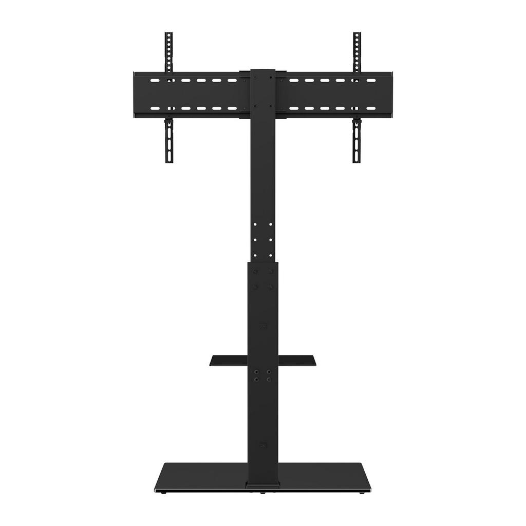 TV Stand Mount, Swivel Tall TV Stand for 32 to 85 inch TVs, Height Adjustable Portable Floor TV Stand with Tempered Glass Base for Bedroom, Living