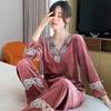 Golden Velvet Pajamas Female Spring and Autumn Long Sleeve Plus Fat Size Fat Catties Winter Home Suit Can Be Worn Comfortable