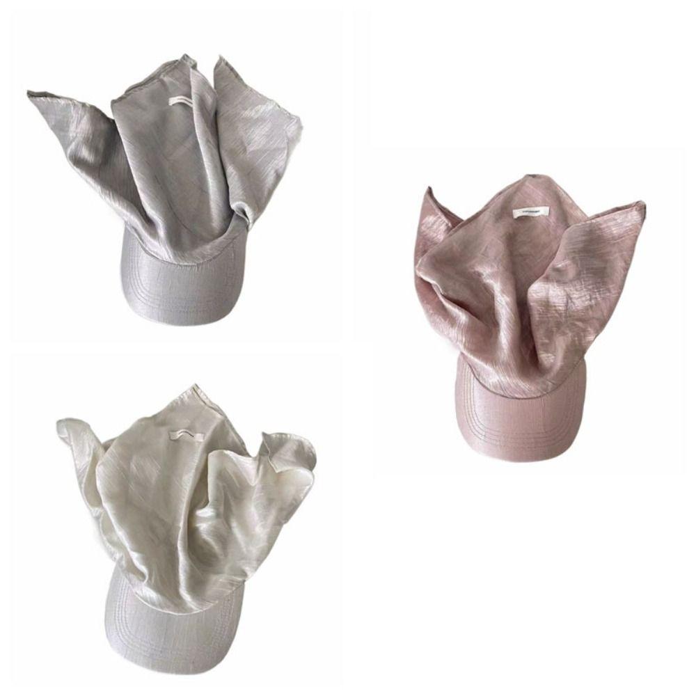 Satin Headscarf Baseball Cap Y2K Peaked Cap Retro Sunscreen Beach Hat  Outdoor