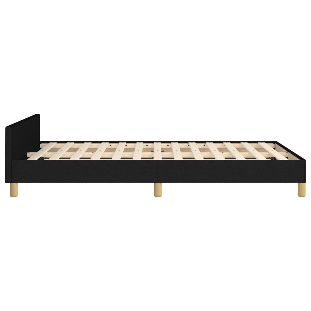 Bed Frame without Mattress Black 120 x 190 cm Fabric