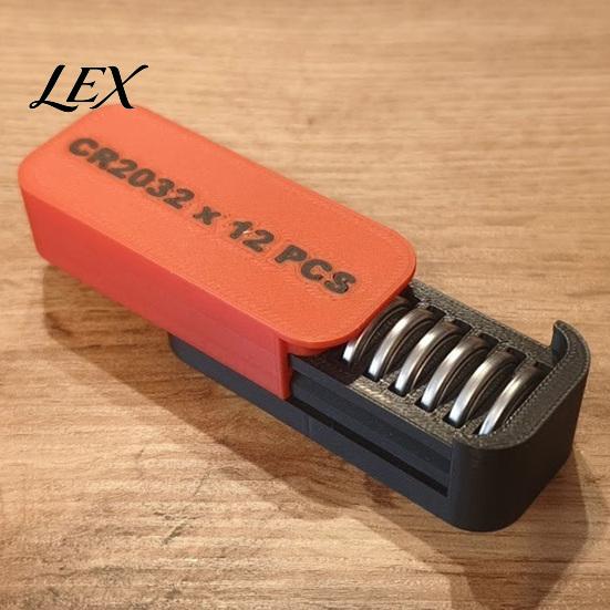 Button Battery Organizer Storage Box, with Independent 12 Slots And Push-Pull Sliding Small Case Cover, Dustproof Waterproof Safe Case, for