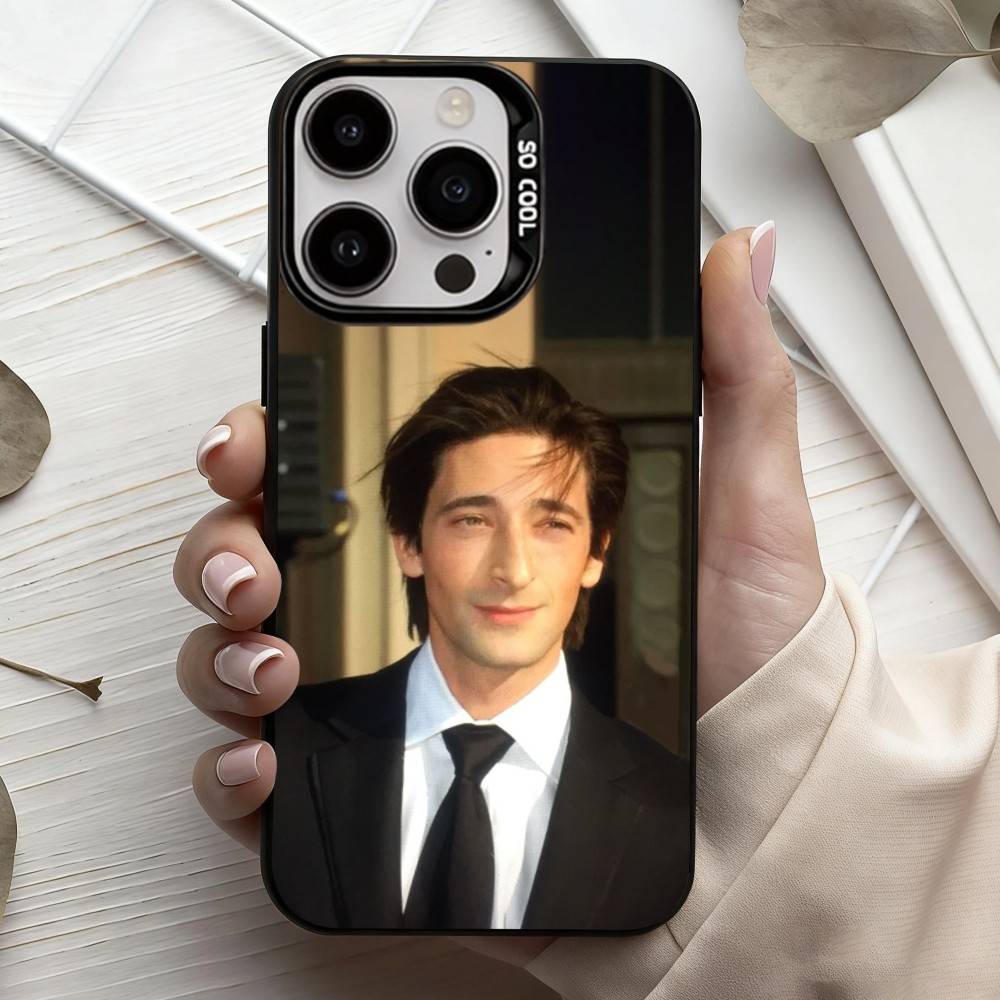КРУТОЙ Чехол для телефона с изображением актера A-Adrien B-Brody для iPhone17,16,15,14,13,12,11 Plus,Pro Max Черный Конфетный серебристый чехол для телефона