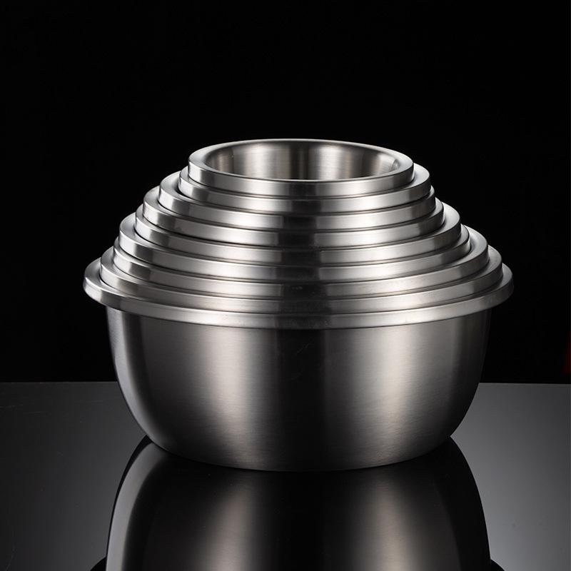 HANYANG 304 Чаша для смешивания из нержавеющей стали, утолщенная миска, широкая миска для супа, круглая миска для выпечки и лапши, для мытья посуды, слива, приготовления пищи