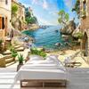 3D фото обои Европейский ретро маленький город пейзаж большая фреска кафе ресторан бар настенная живопись картина для стены 3D декор