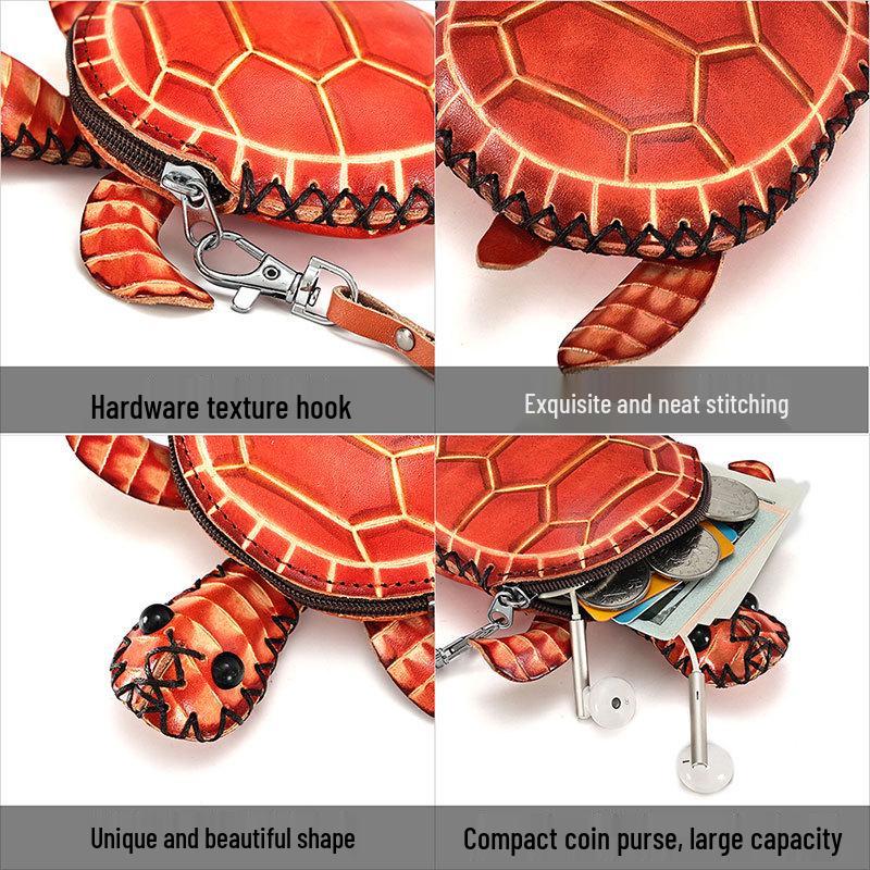 Набор для изготовления кожаной сумки-кроссбоди в виде черепахи ручной работы и кошелек для монет