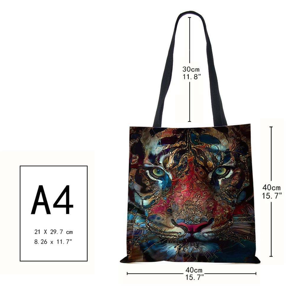 Холщовая сумка-тоут с принтом леопардовой совы, многоразовая повседневная сумка-шоппер, 2022, женские дорожные школьные складные пляжные сумки