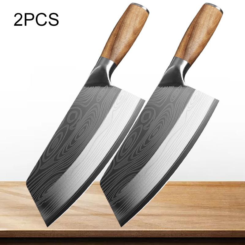 Kitchen Knife Damascus Laser Pattern High Carbon Cleaver Chef Knife Slicing Japanese Ultra Sharp Meat Butcher Cooking Knives