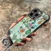 Cactus Pattern Plating Phone Case For Iphone 16 17 Pro Max Air 16E 14 15 Plus 12 13 Mini Anti-Fall Airabag Cover