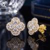 ORSA JEWELS Изысканные серьги из стерлингового серебра 925 пробы в форме четырехлистника с муассанитом для женщин, цвет D, VVS, муассанитовый бриллиант, ювелирное изделие MOE22